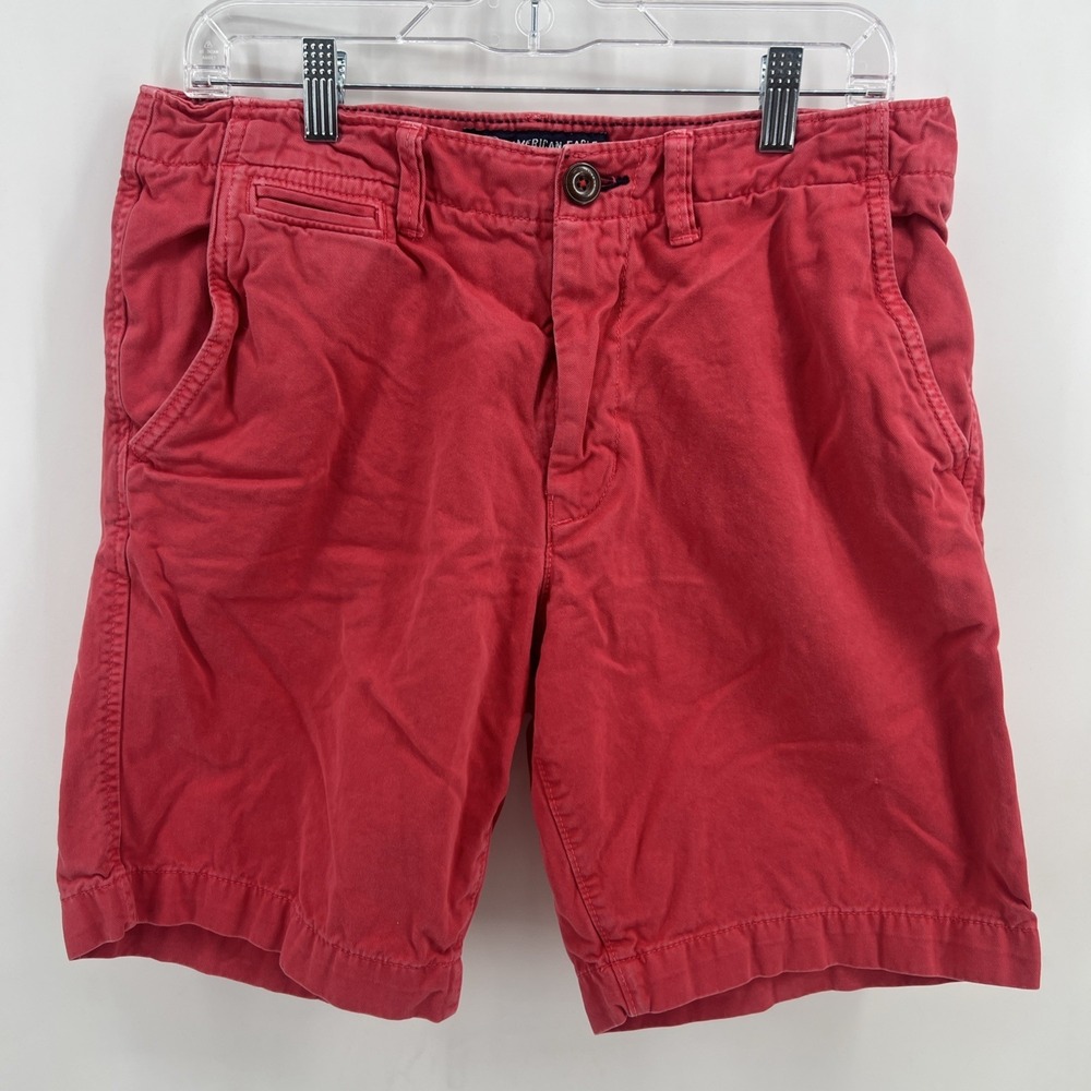 American Eagle Men's Red Chino Shorts Size 31 Classic Fit 100% Cotton Casual